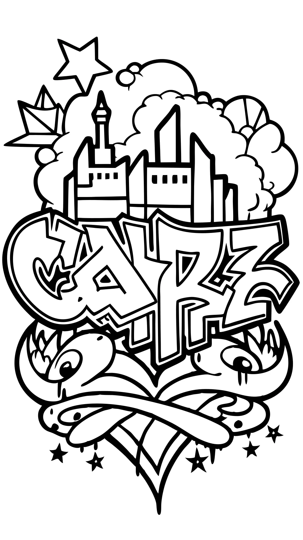 street art graffiti coloring pages for adults